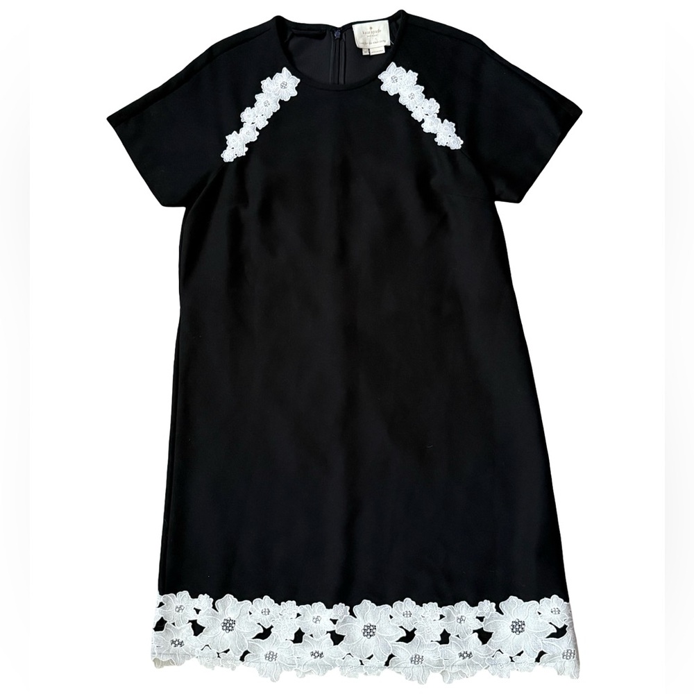 Kate Spade New York - Women’s Lace Trim Satin Crepe Dress (EUC)